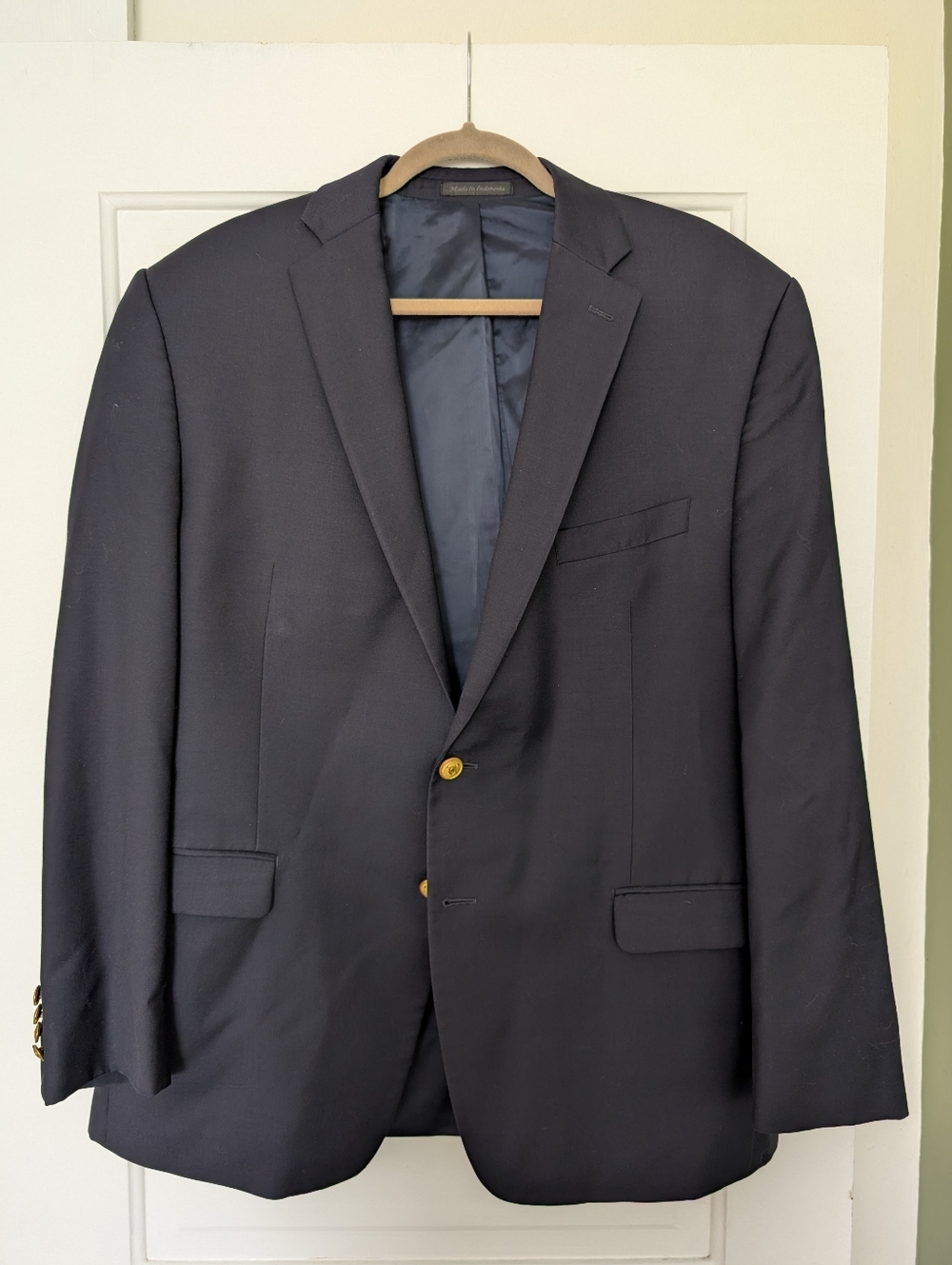 Lauren Ralph Lauren Men's Navy Wool Blazer - Single-Breasted Two-Button Sz 44r